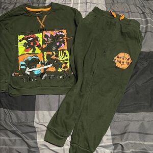 Nickelodeon Dark Green Sweatshirt with Orange Trim